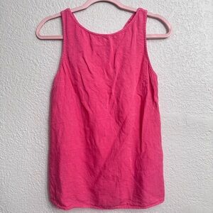 Market & Spruce Pink Linen Blend Tank Top | Criss Cross Back | Size Small
